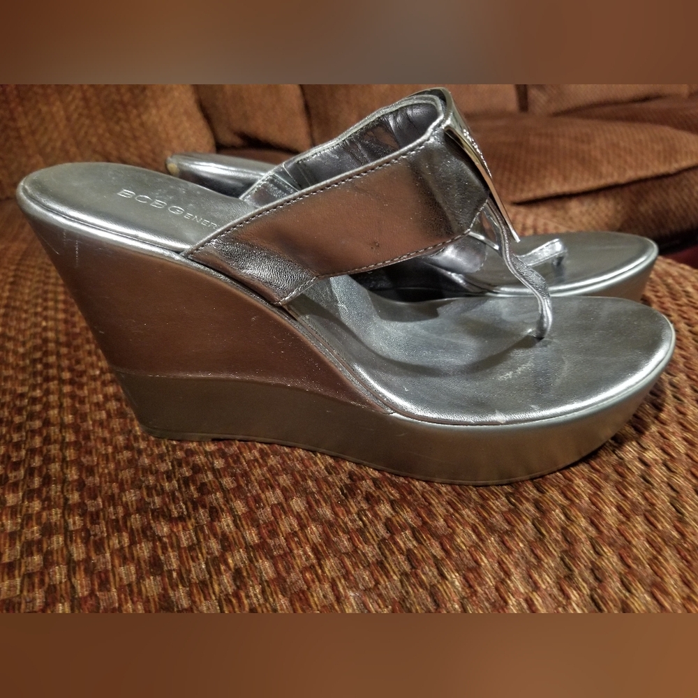 BCBG Silver Sandals